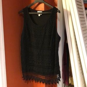 Black Ava&Viv lace tank top